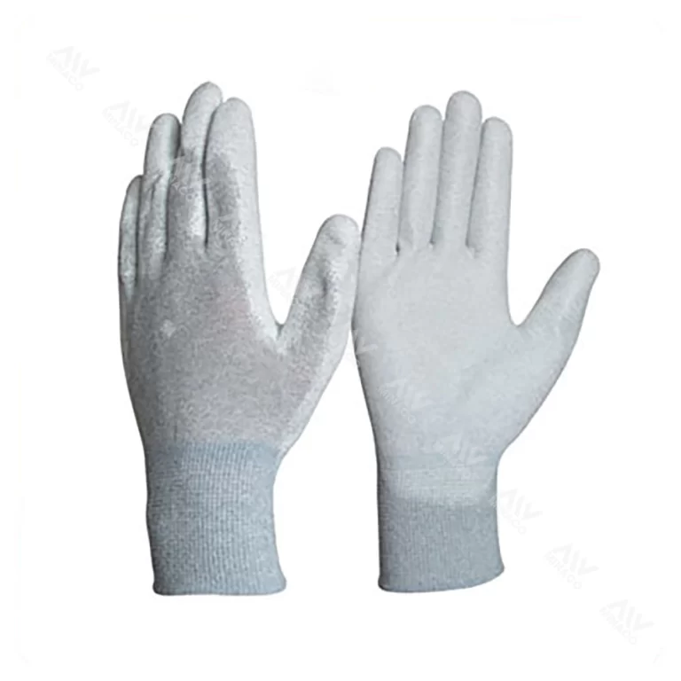 Găng tay chống tĩnh điện sợi carbon phủ PU lòng bàn tay